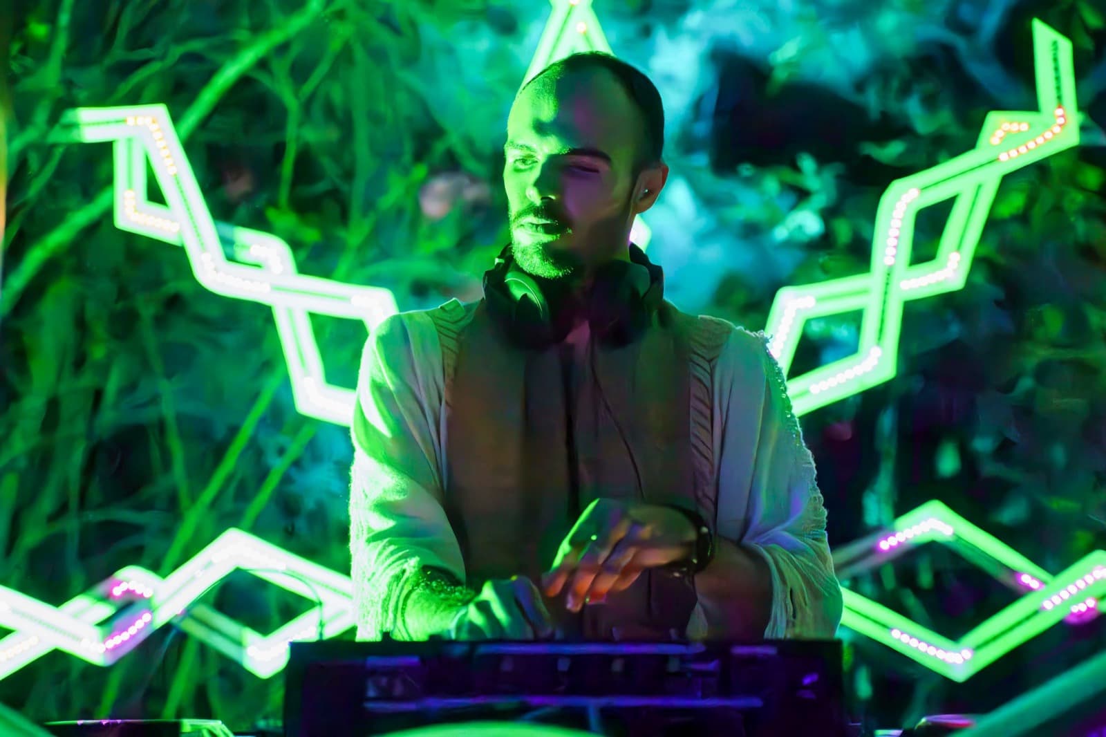 Liberationist DJing at an outdoor festival